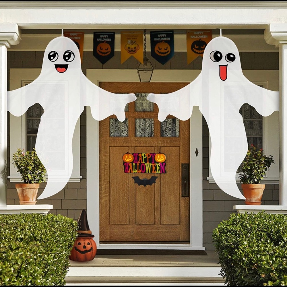 New Halloween hanging ghosts set of 2 inside outside  autumn decor